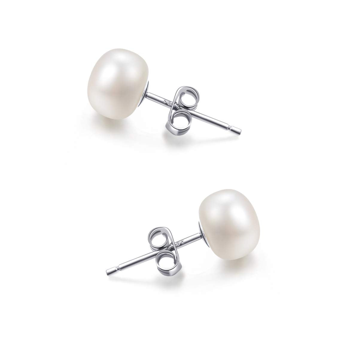 Lantine 5mm Pearl Stud Earrings 925 Sterling Silver Freshwater Cultured Pearl Earrings Studs For Women