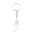 Fuqimanman2020 Gold Silver Middle Finger Keychian Funny Doodle Keychain Personality Friendship Gift Gag Gift Bff B-Silver