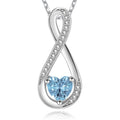 JoycuFF Aquamarine Necklace Gifts for Women Mother Daughter March Birthstone for Women Sterling Silver Infinity Pendant Blue Gemstone Fine Jewelry Birthday Anniversary Christmas Gifts for Women