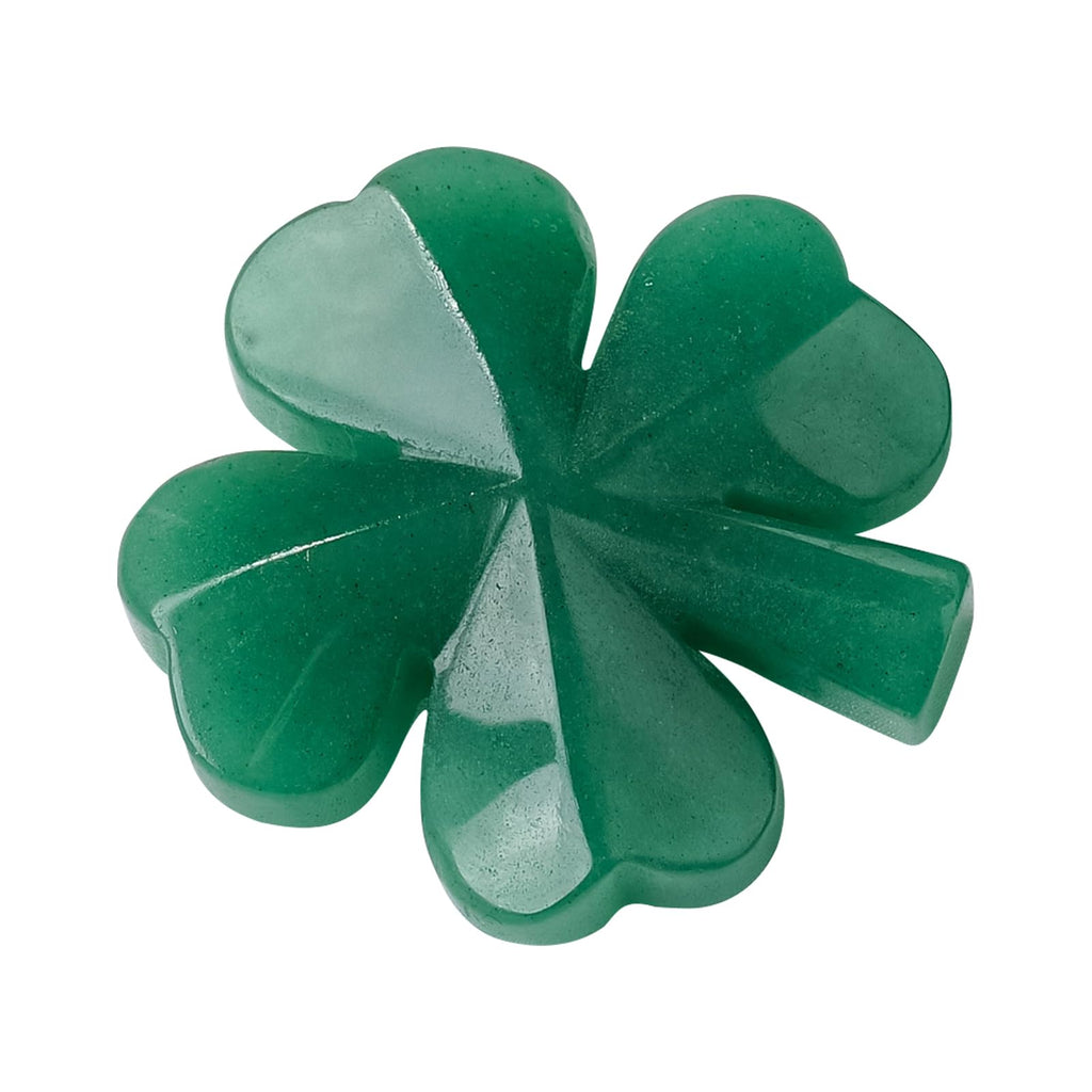 Runyangshi Natural Crystal Green Aventurine Four Leaf Clover Healing Stone Sculpture Hand-Carved Crafts Symbolizes Love Health Glory Riches Reiki Crystal Gemstone Home Decor Gift(Upgraded Version)
