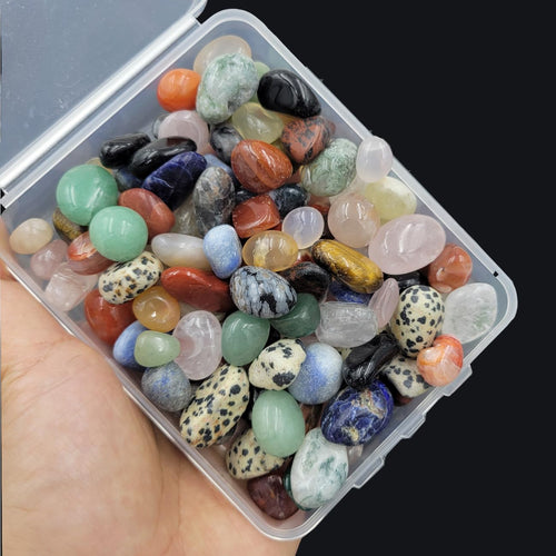15+ Kinds 100pcs Assortment Healing Stones Mixed Tumbled Polished Stones for Reiki Meditation Jewelry Making Home Decor Bulk Crystal and Gemstone for Healing Color as Random