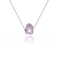 Waitsoul Womens Natural Crystal Necklace - Solid 925 Sterling Silver Necklace Shallow Amethyst Necklace Spiritual Energy Healing Raw Stone Necklace 16+2in Adjustable Lobster Clasp