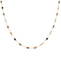 Agriajun Gold Colorful Gemstone Beaded Choker Necklaces for Women Dainty Cute Multi Stone Beads Ball Chain Necklace Summer Prom Jewelry Gift