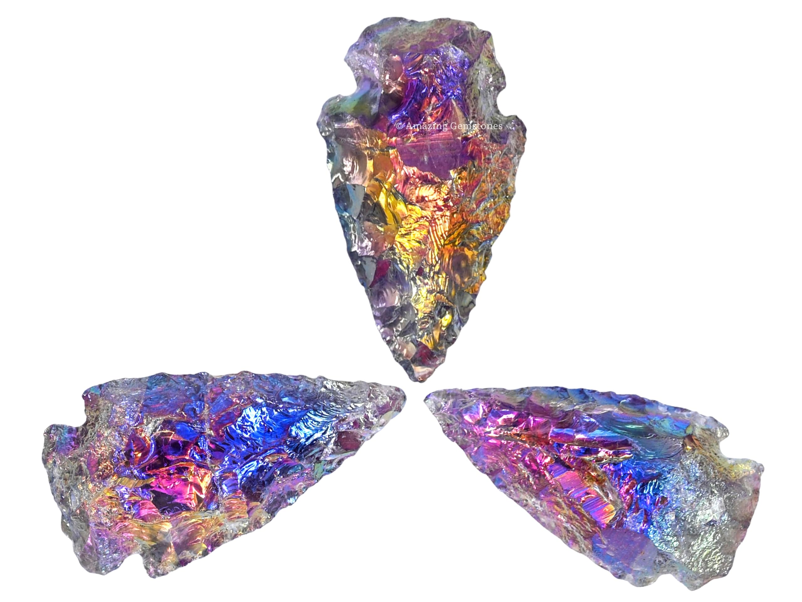 Amazing Gemstone Angel Aura Amethyst Arrowhead Crystal and Healing Stone Flint Rock Arrow Head - 1" to 1.5" Arrowheads for DIY Project Craft Point Jewelry Making
