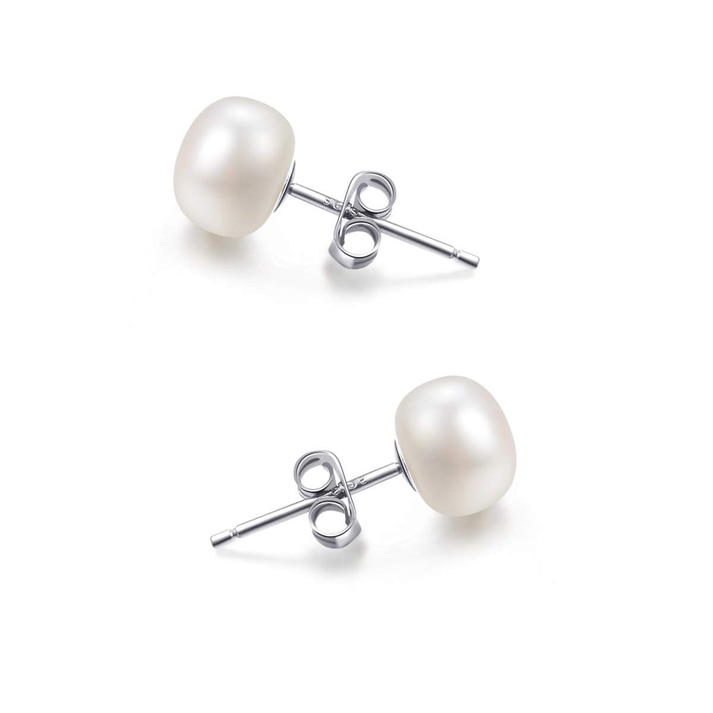 Lantine 5mm Pearl Stud Earrings 925 Sterling Silver Freshwater Cultured Pearl Earrings Studs For Women